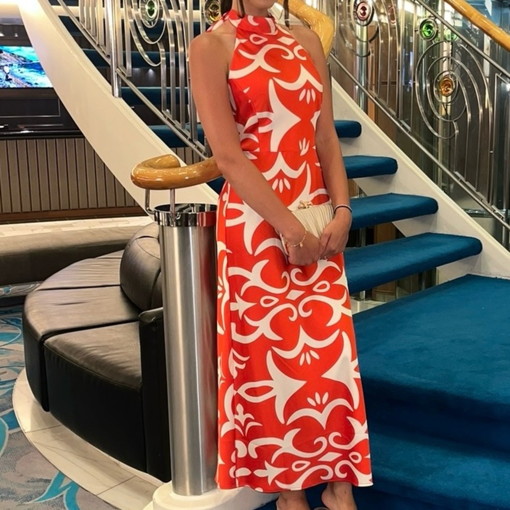 Silk halter dress perfect for any occasion - *Only worn once*